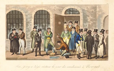 Tom, Jerry et Logic visitant des prisonniers condamnés à la prison de Newgate, de 